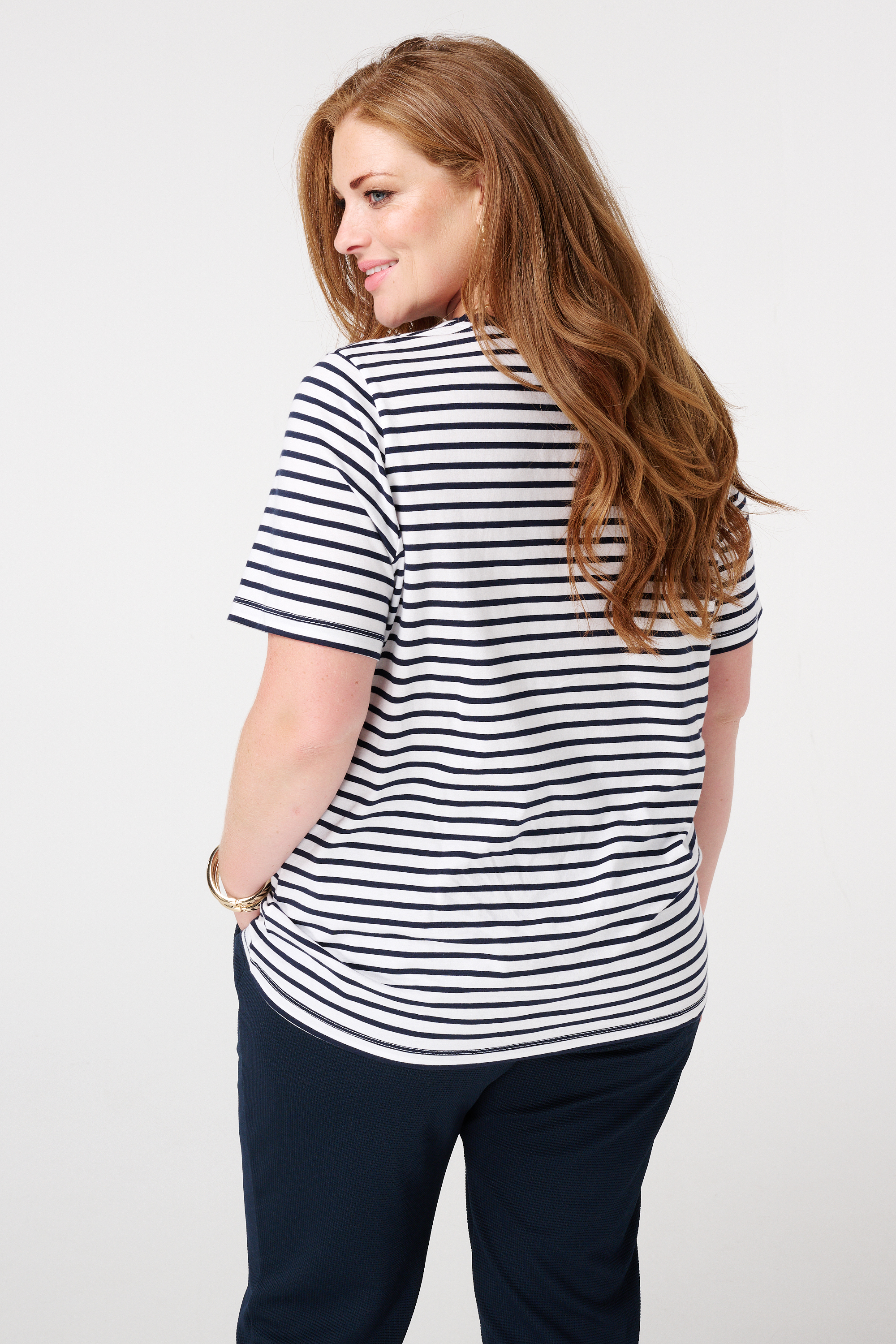 T-shirt met print Multi Navy blauw