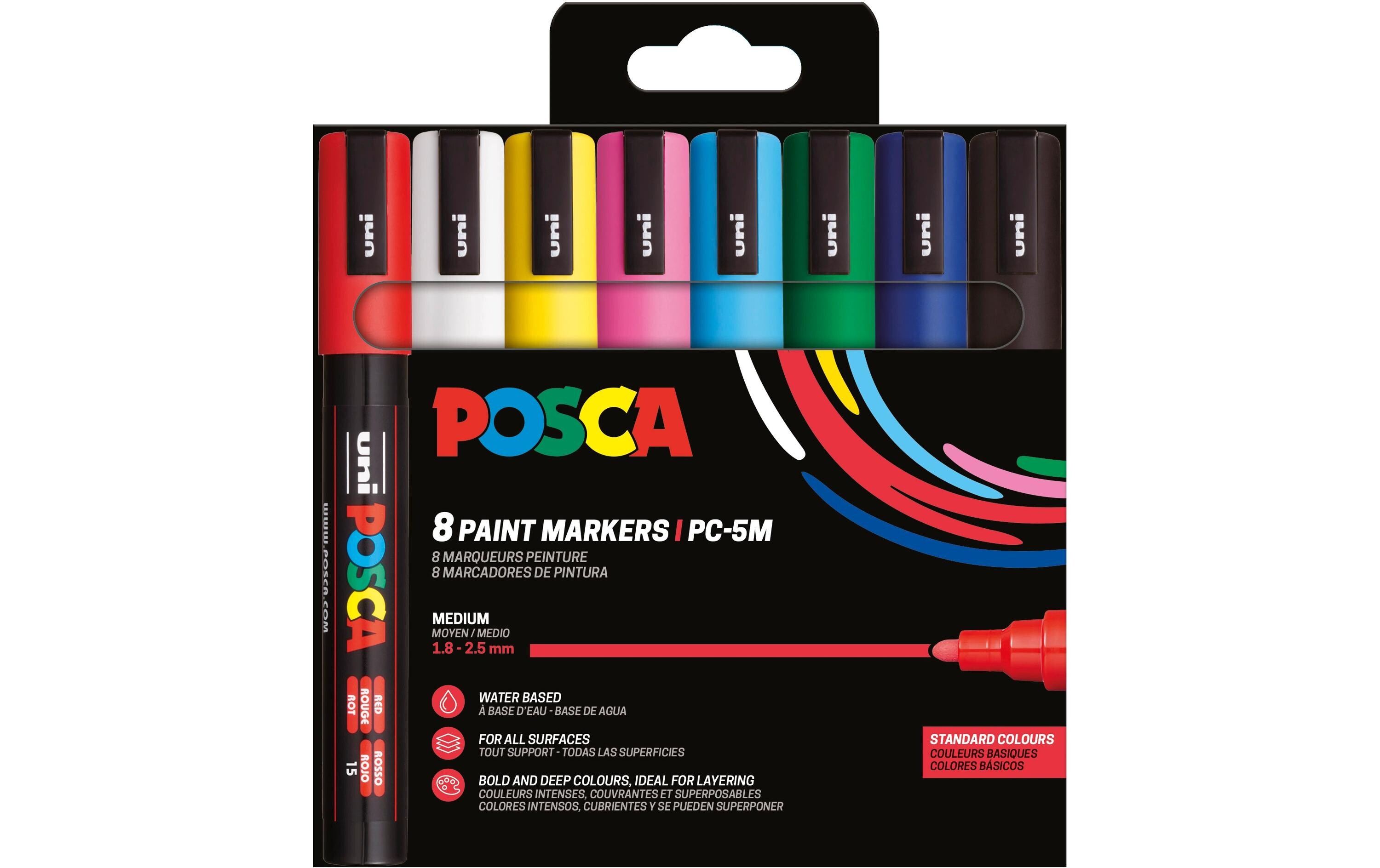 Permanent-Marker POSCA 1.8 - 2.5 mm, 8 StückMarker-Set