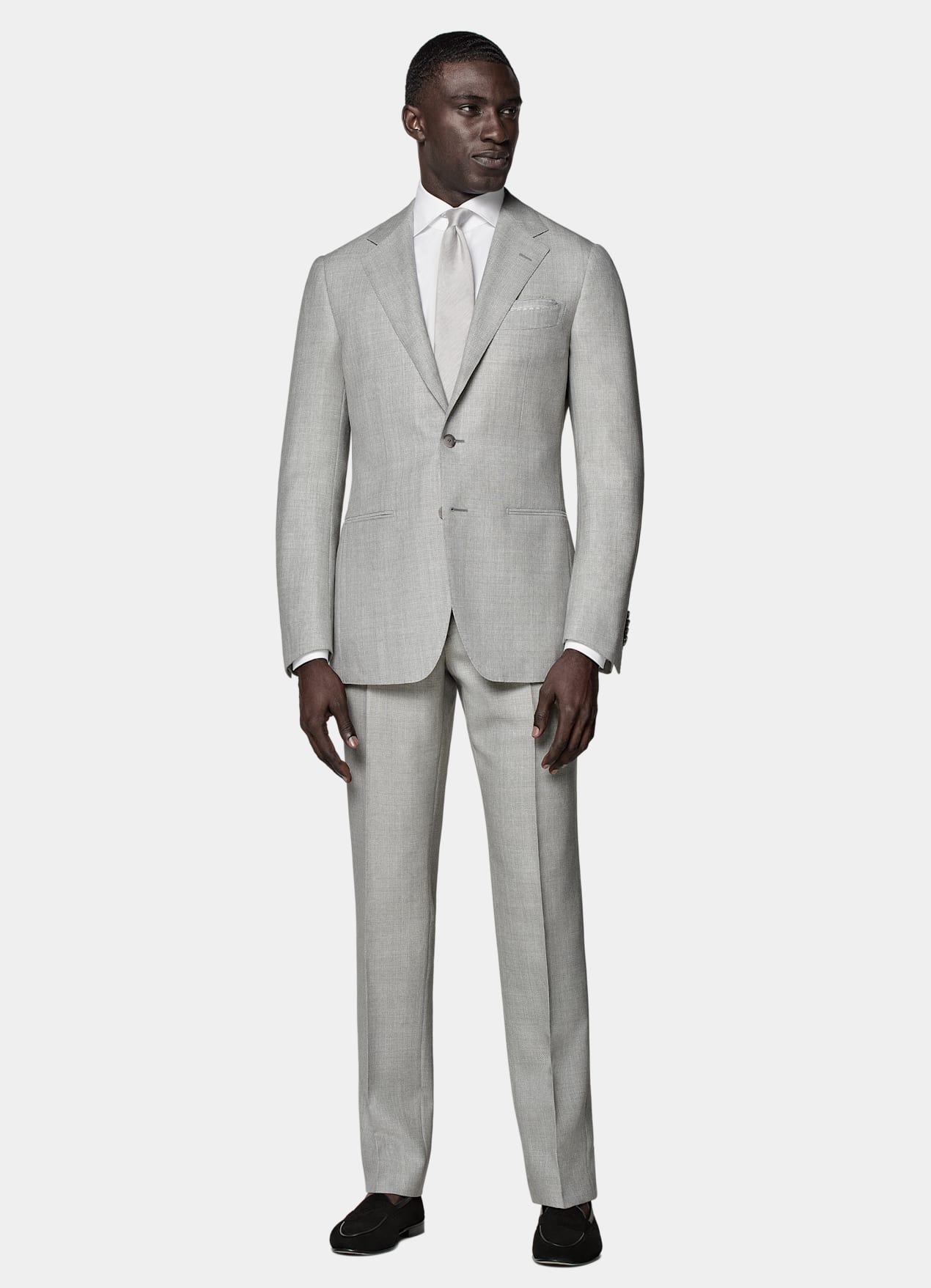 Costume Havana coupe Tailored gris clair