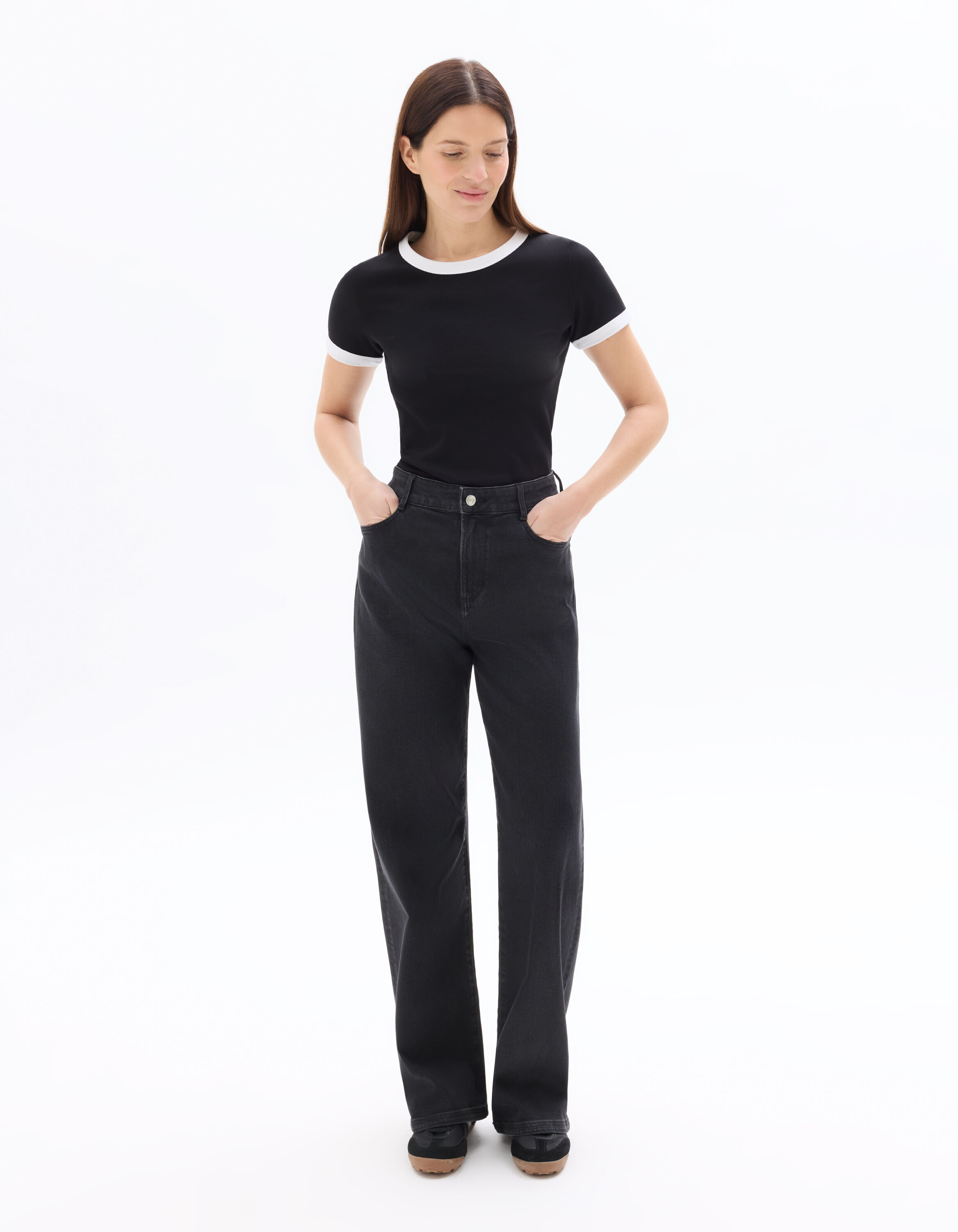Jean wide yoyo coton stretch - noir