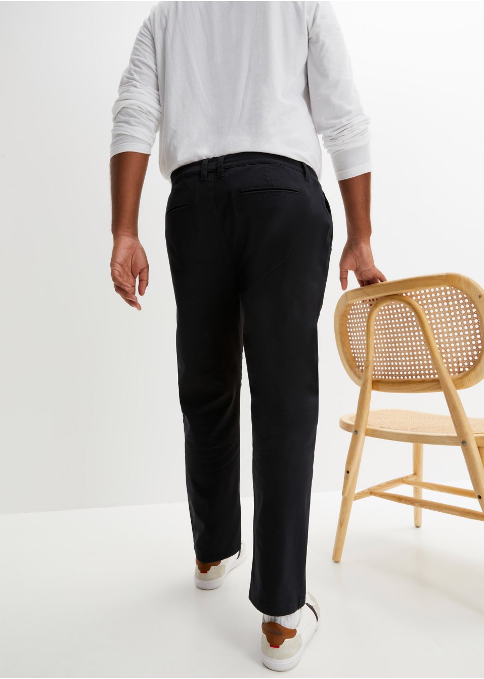 Pantalon chino avec pinces en coton