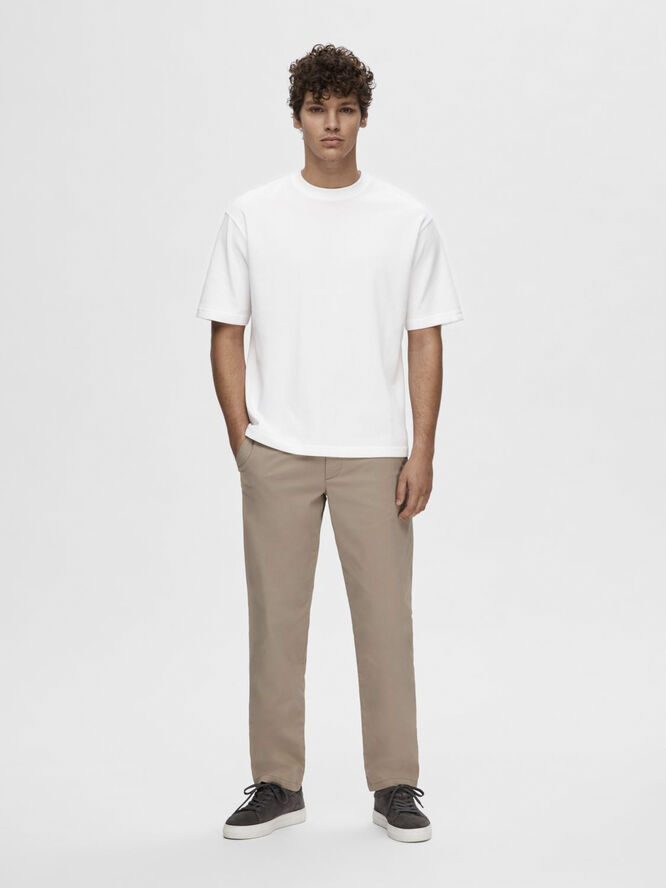 Selected Homme SLHLOOSEOSCAR SS O-NECK TEE NOOS Hvid