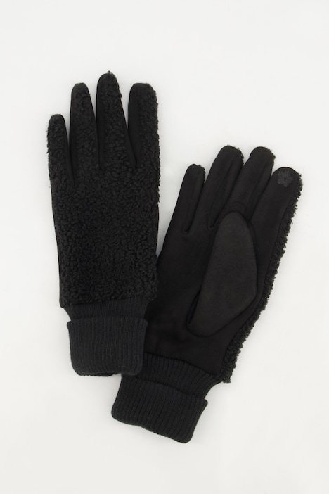 Handschuhe, Teddyfleece, Umschlagbund