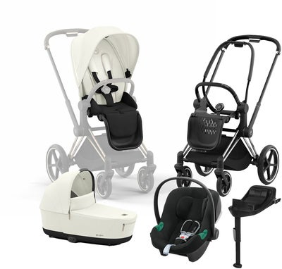 Cybex Priam Duovogn inkl. Aton B2 & Base, Off White/Chrome Black
