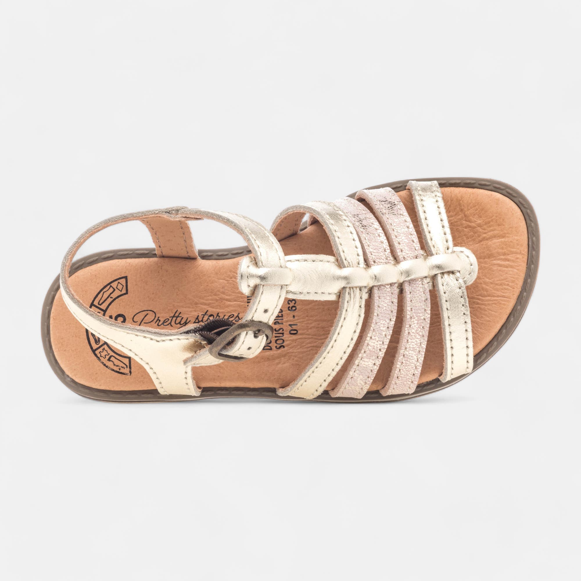 Sandales Fille en cuir rose