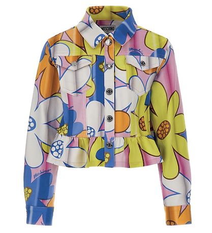 Moschino Jeansjacke - Kurz geschnitten - Pink Blumen