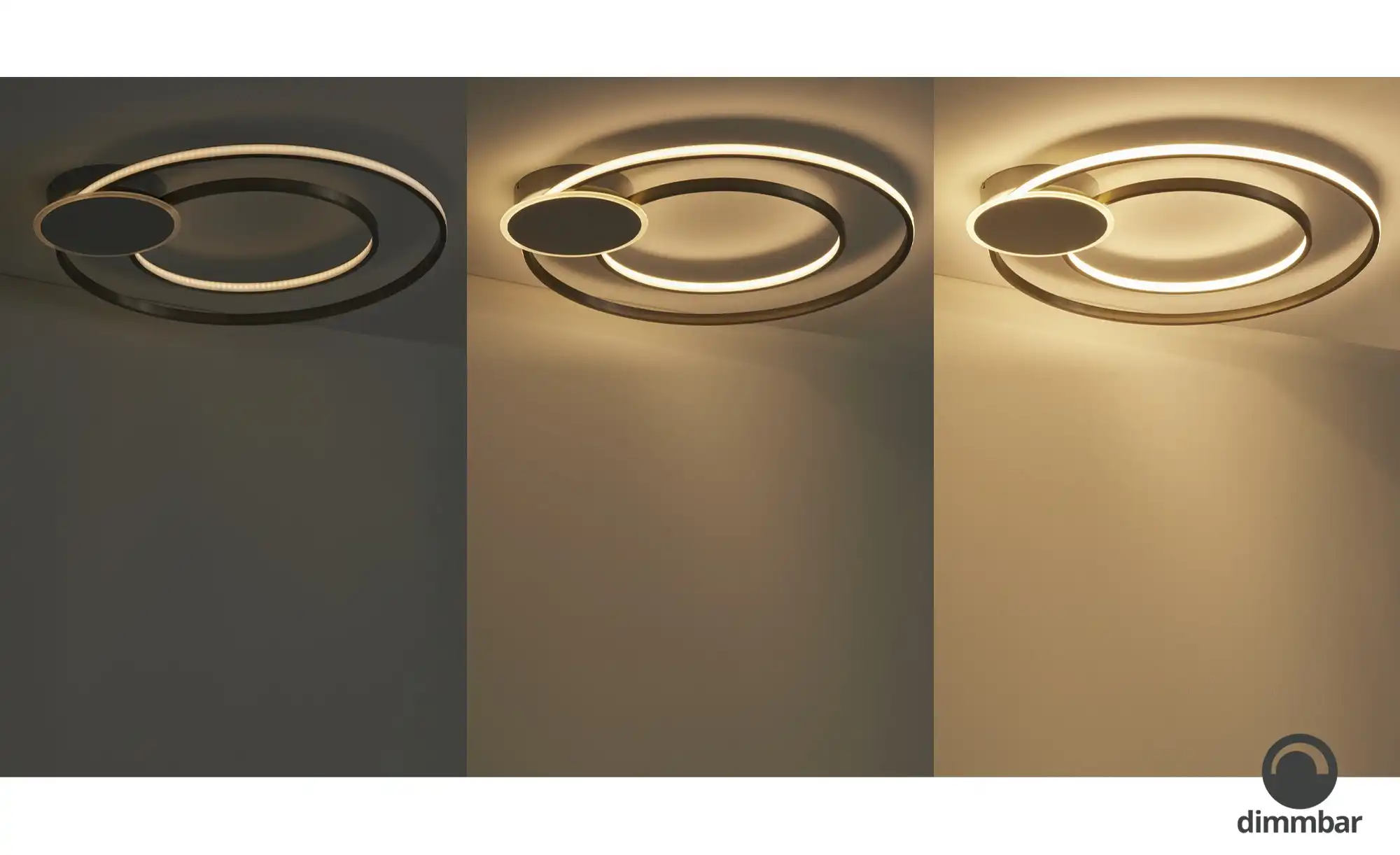 KHG LED-Deckenleuchte, 2-flammig, Nickel-matt ´Kreise´