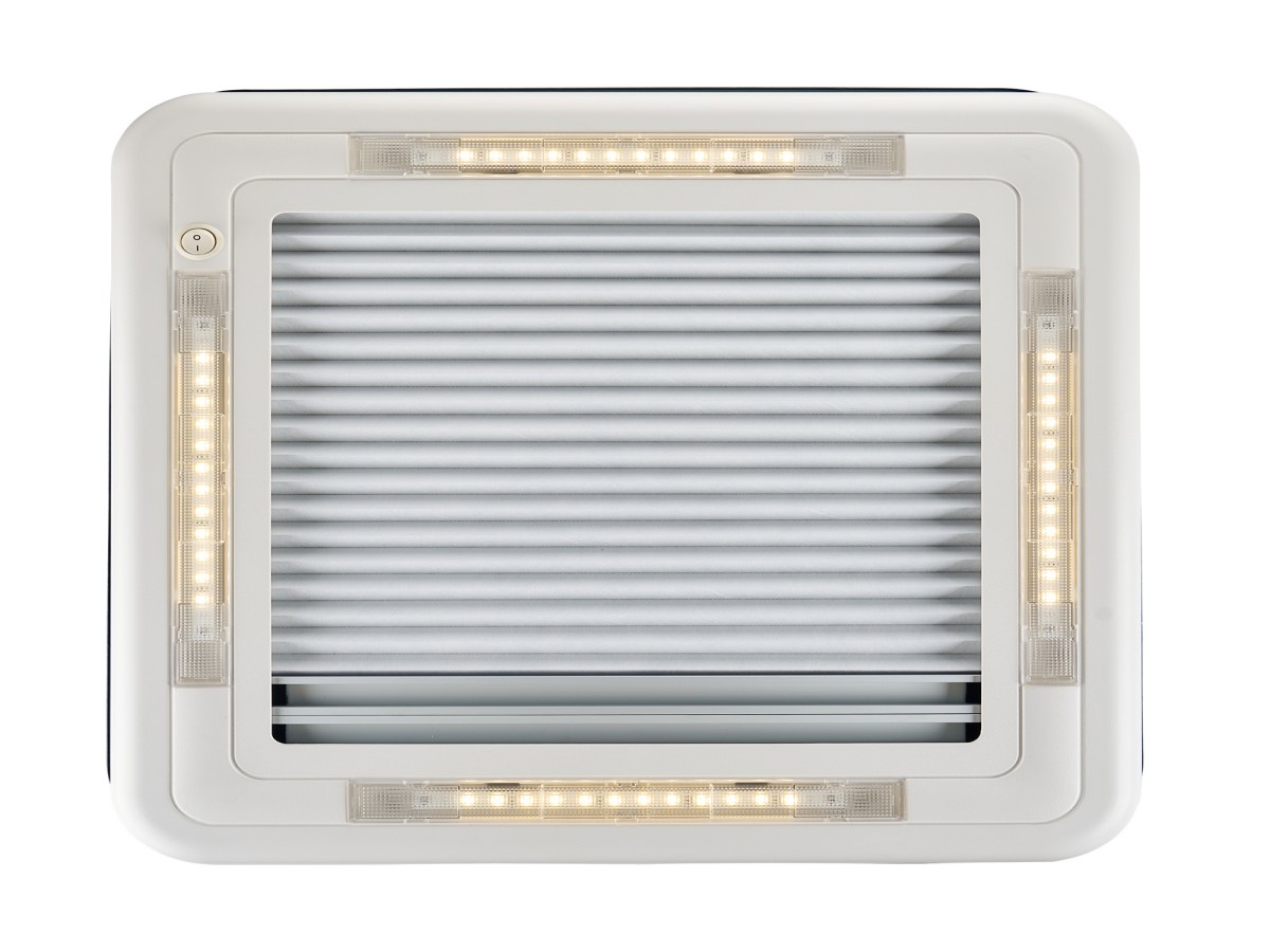 Aoyi Skylight LED 40x40 dakluik met permanente ventilatie - Smoke