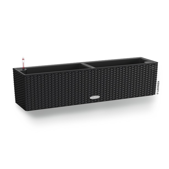 Jardinière balconera cottage en plastique noir - 79x19x19 cm