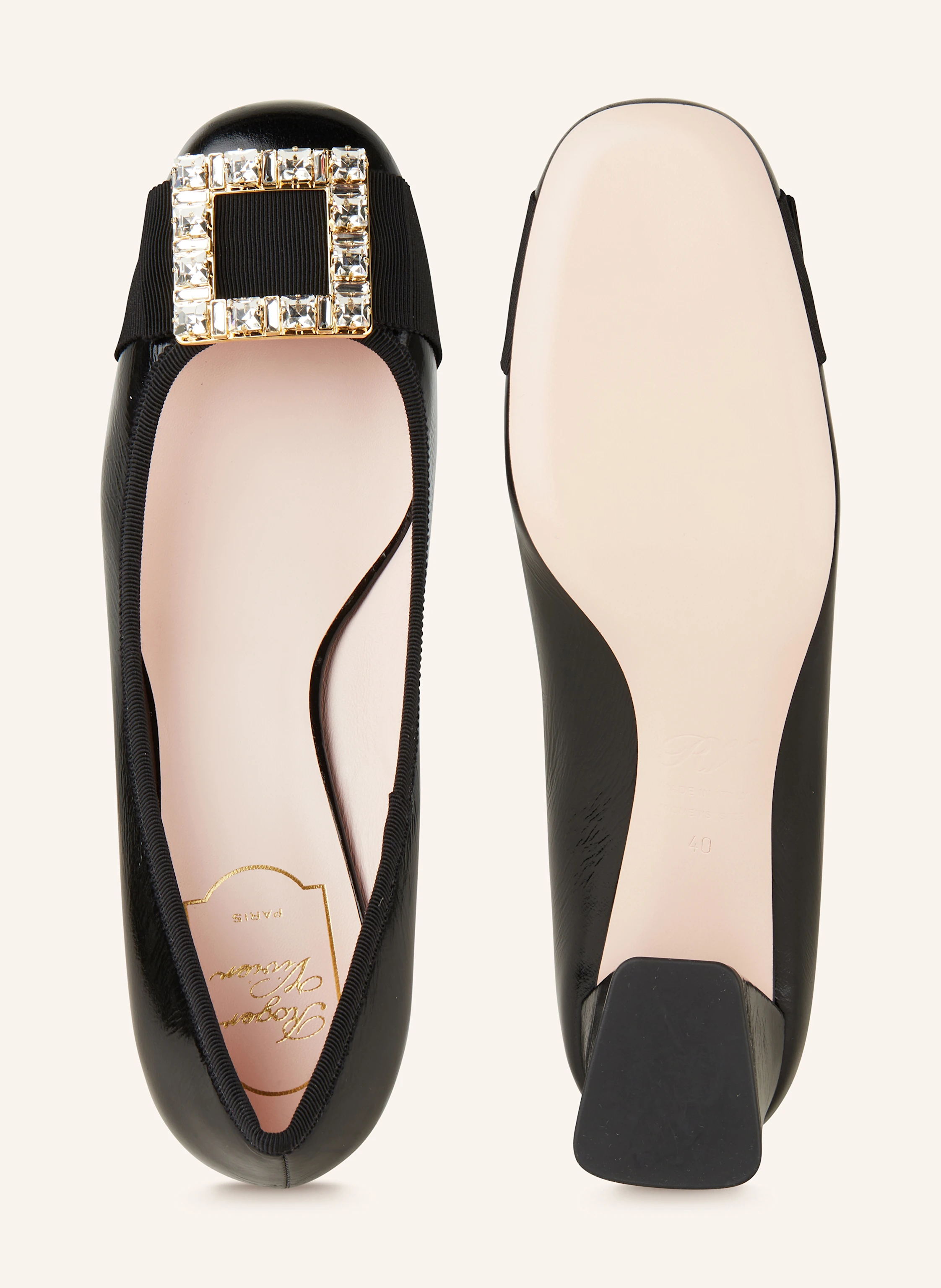Roger Vivier Lack-Pumps TRÈS VIVIER mit Schmucksteinen