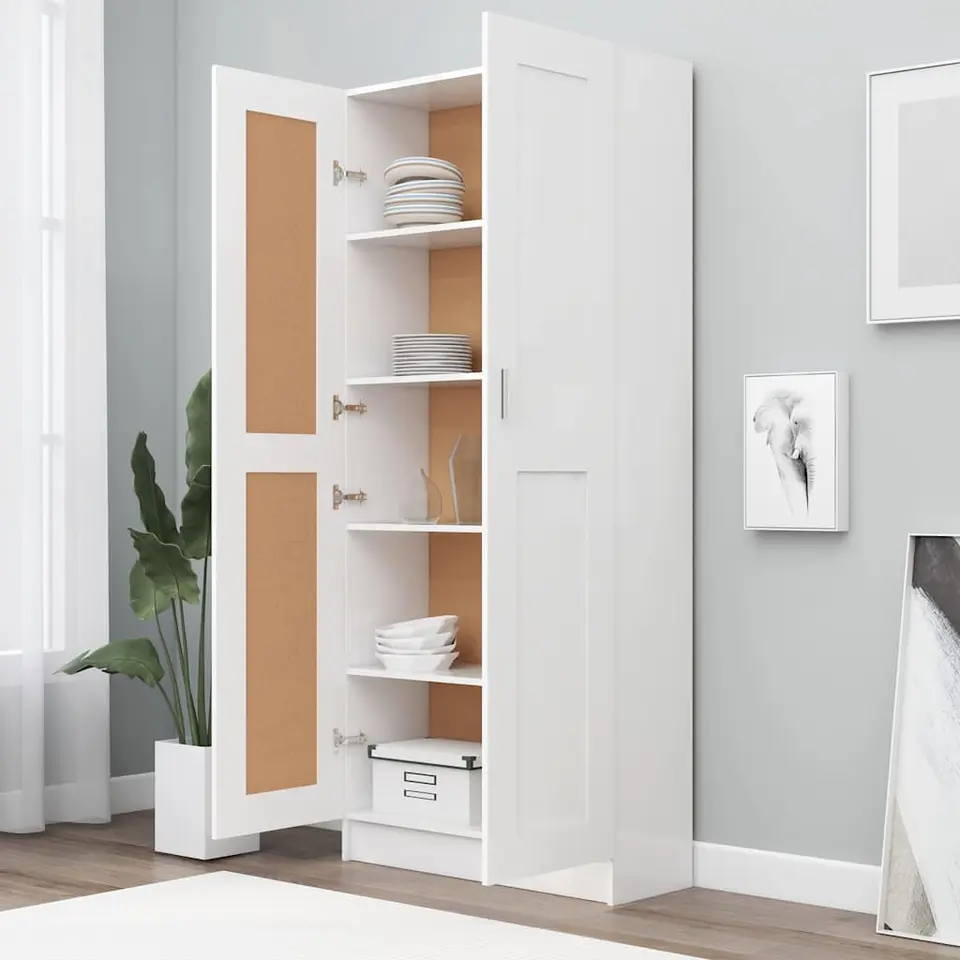 vidaXL - Boekenkast - Wit - Bewerkt hout