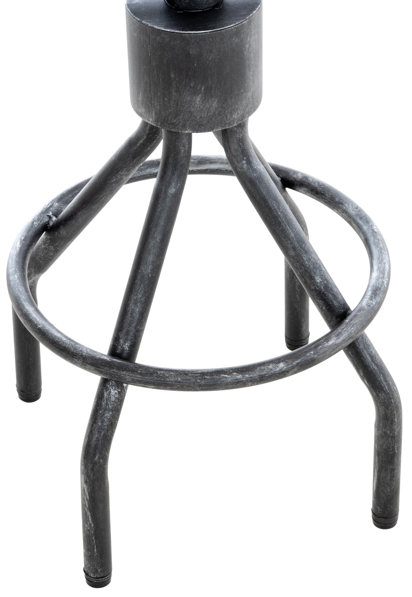 CLP Barhocker Hanam im Industrial-Look I Höhenverstellbarer Barhocker mit Holzsitz und Rückenlehne I Metallhocker mit Fußablage