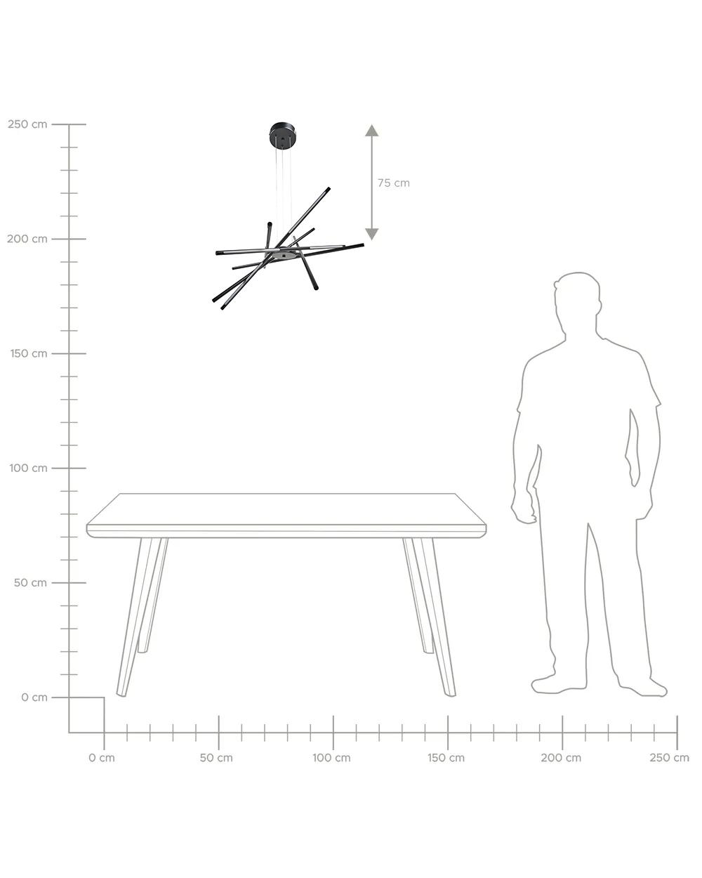 LED hanglamp PALUN met dimmer Metaal Zwart