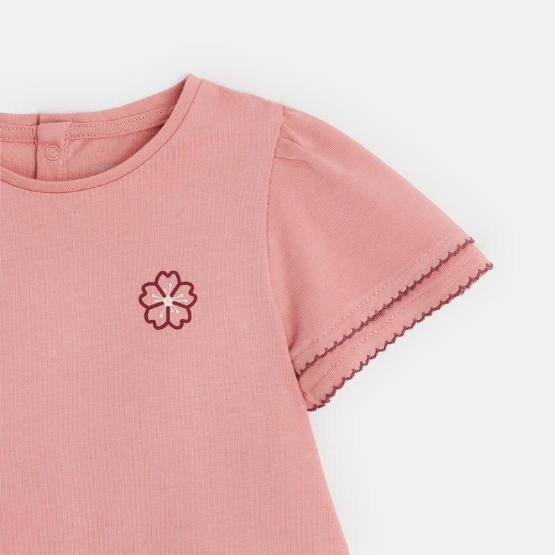 T-shirt fleur rose bébé fille Rose
