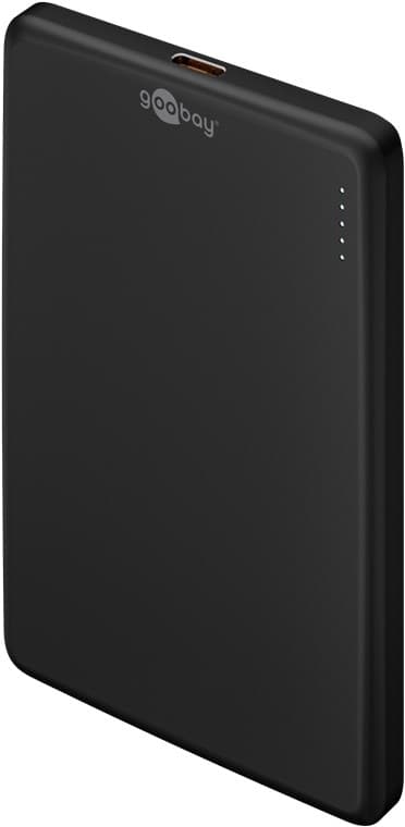 Goobay Magnetisk trådlös powerbank 5.000 mAh fäster magnetiskt på baksidan av mobiltelefonen, perfekt för samtidig laddning och telefonering