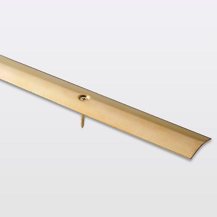 Barre de seuil incurvée en acier décor laiton 30 x 830 mm