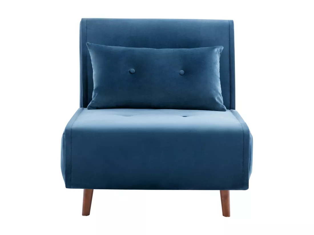 Fauteuil convertible en velours bleu nuit URIBIA