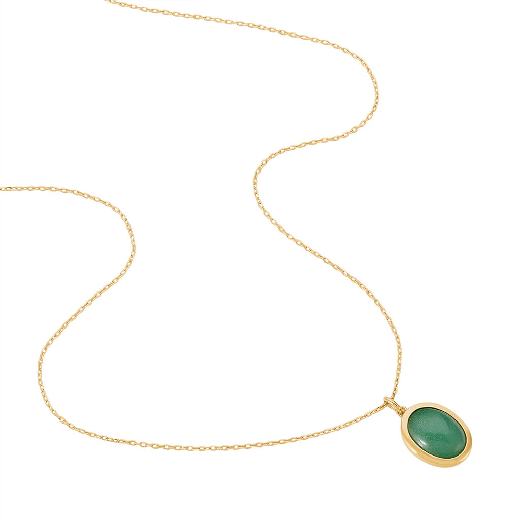 Collier Veina Plaqué Or Jaune Aventurine