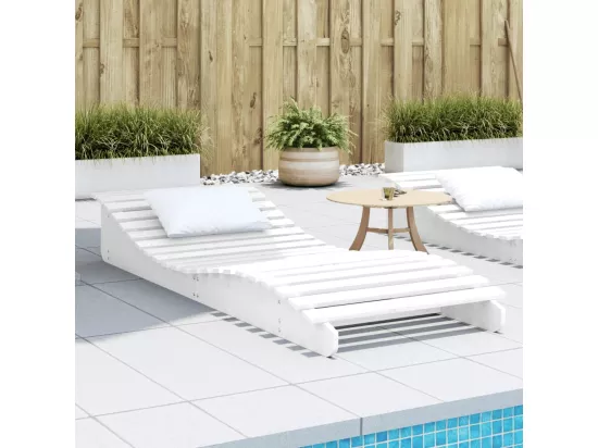 Chaise longue blanc 205x80x31,5 cm bois massif de pin