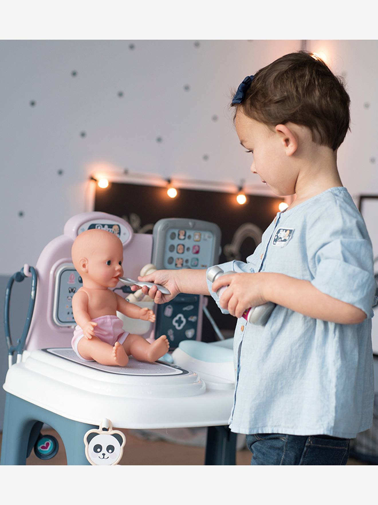 Centro de cuidados para bebês SMOBY, branco médio, liso com estampas.
