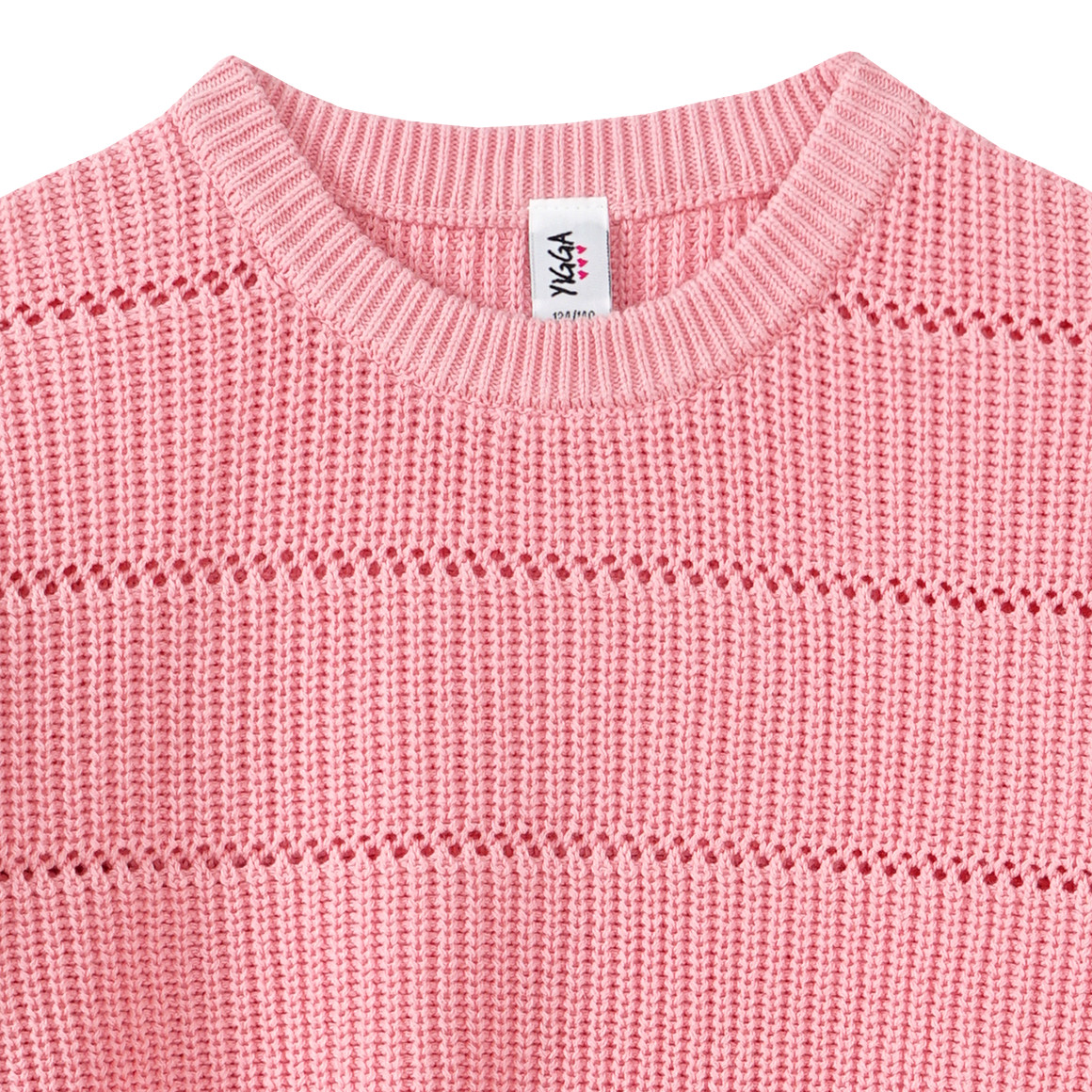 Yigga Mädchen Pullover mit Lochmuster rosa