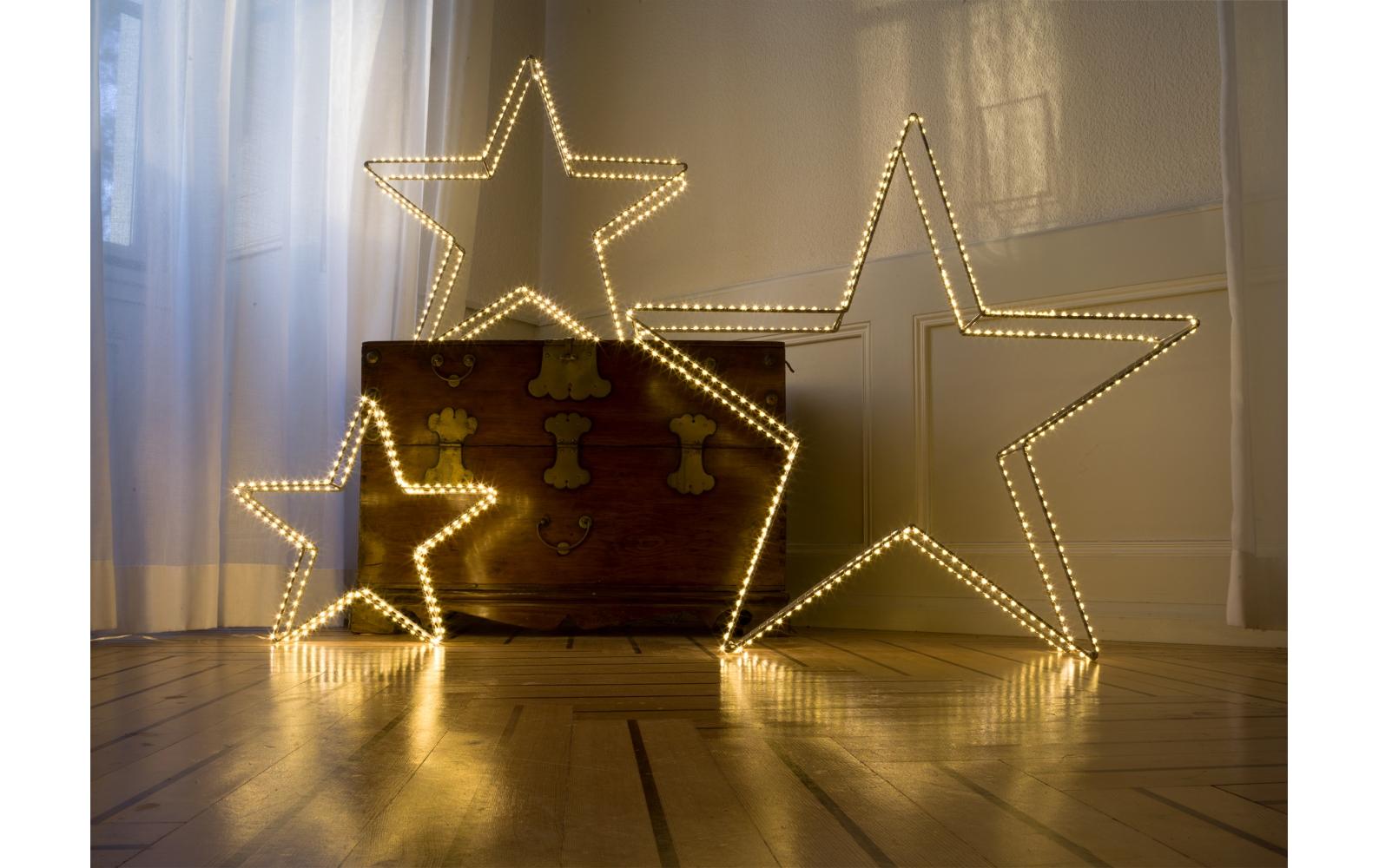 Tischdeko 3D Stern Argento, Ø 38 cmLED Weihnachtsdekoration für den Innen- und Aussenbereich