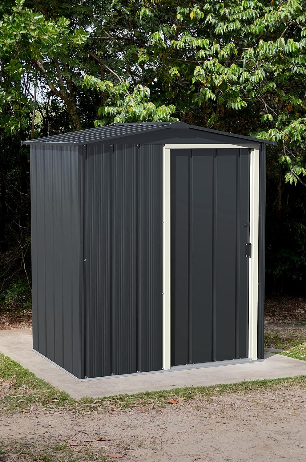 Duramax ECO 5 x 4 (1.56 m²) Metallgerätehaus, feuerverzinktes Metall gerätehaus - Geräteschuppen, verstärkte Dachkonstruktion, wartungsfreier und wetterfester Metallschuppen, Anthrazit