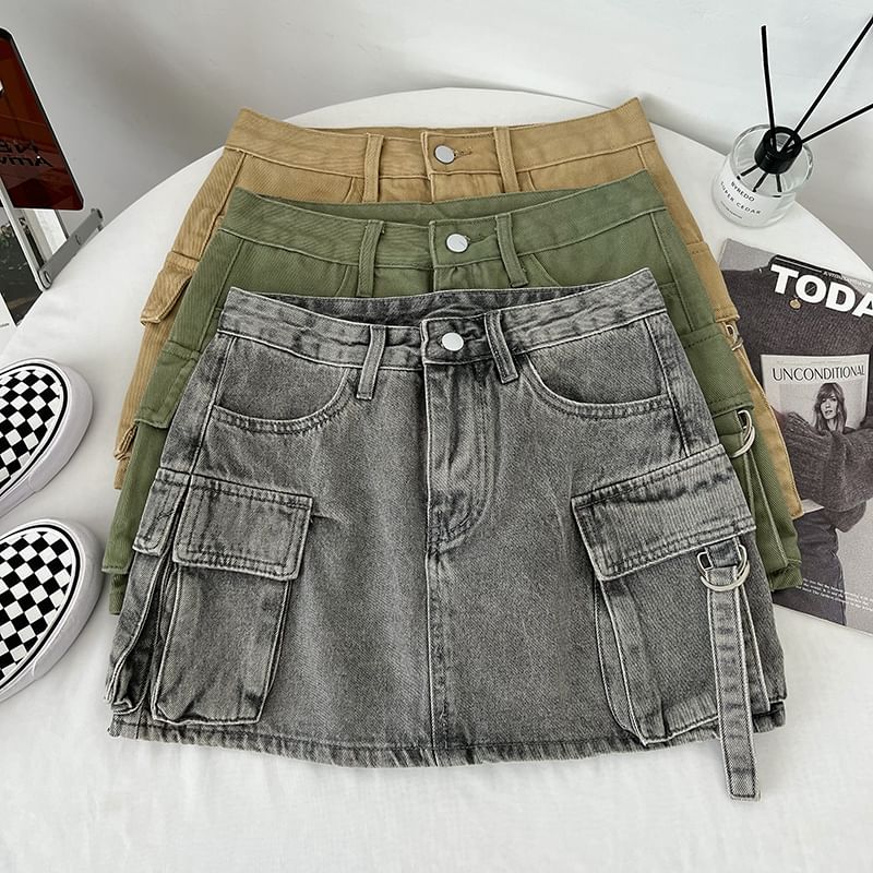 Babique - Lage denim minirok