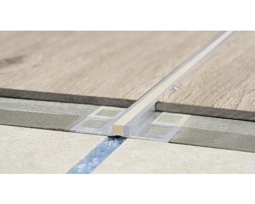 Prinz uitzetvoeg voor designvloeren, naturel aluminium antraciet, 2,5 mm x 3 m
