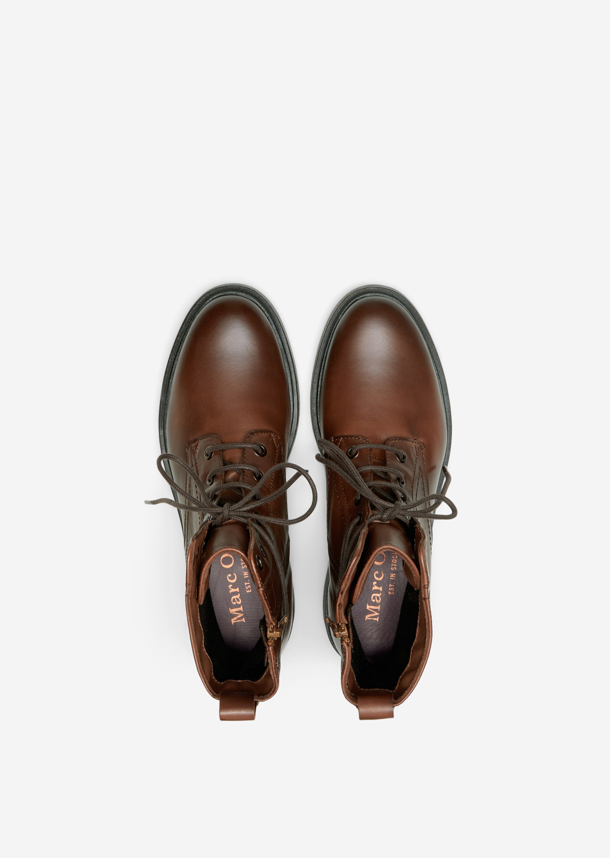 Schnürstiefel mit praktischem Innenzipper