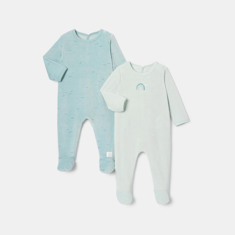 Lot de 2 dors-bien en coton bleu mixte Absorba Bleu