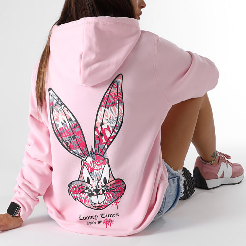 Sweat Capuche Femme Bugs Bunny Graff Pink Rose
