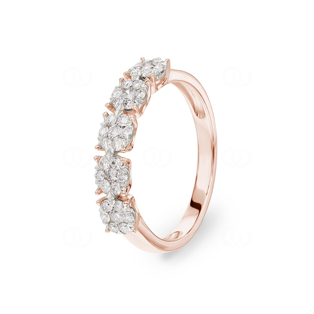 0.51 Karat Diamanten Mémoire Ring 750/18 K Roségold