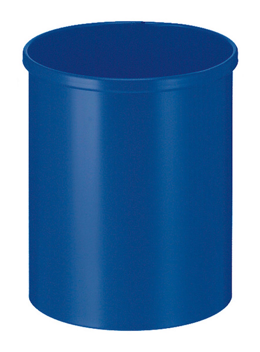 PROREGAL Stijlvolle ronde metalen prullenbak 15 liter HxØ 30,5 x 25,5 cm Blauw