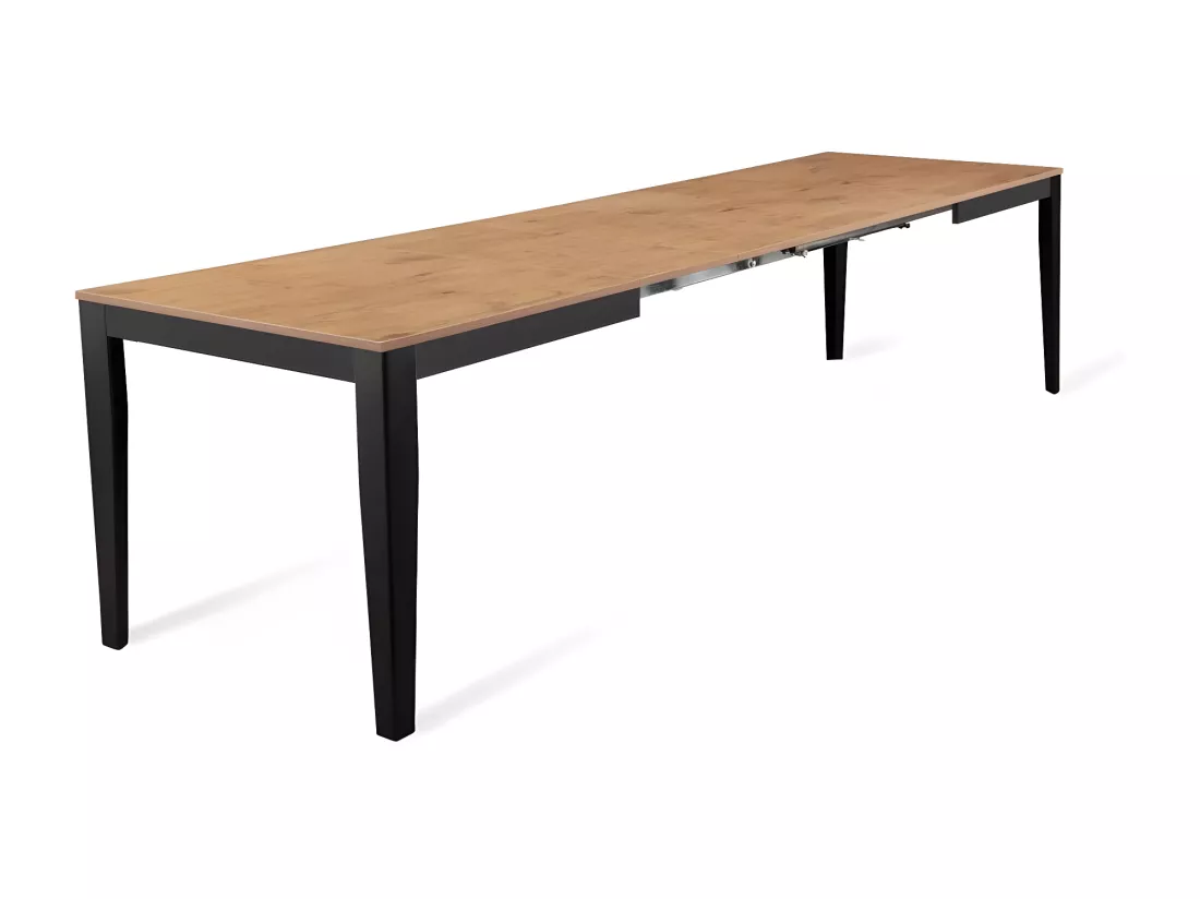 Big Table extensible (130/290 x 80 cm) en Mélamine Noir