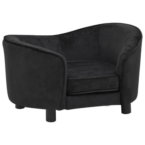 Sofá de pelúcia preto para cães Vidaxl