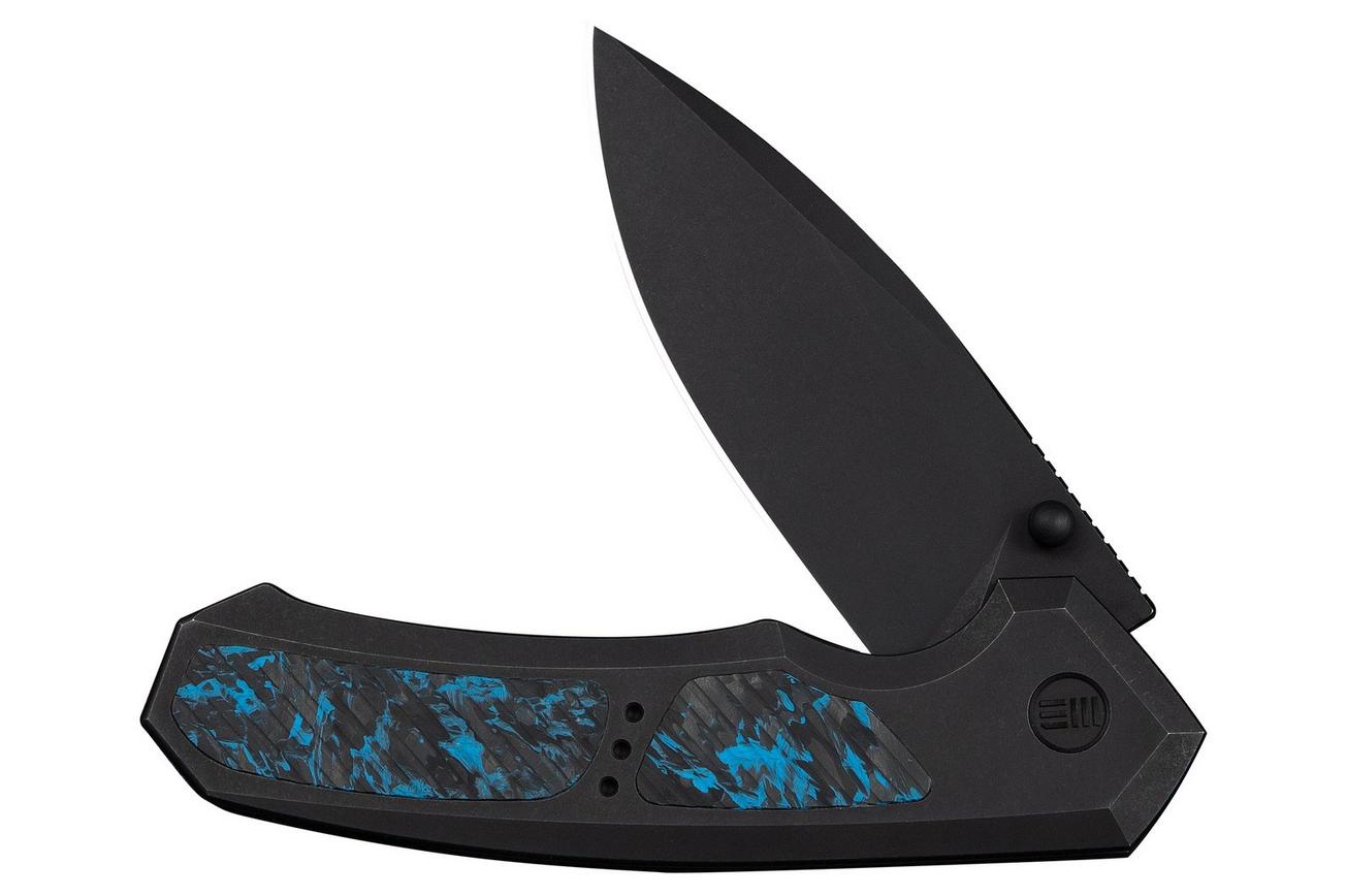 WE Knife Corwyn WE24088-1 Blackwashed Böhler M390, Black Titanium Black Blue Carbonfiber, zakmes