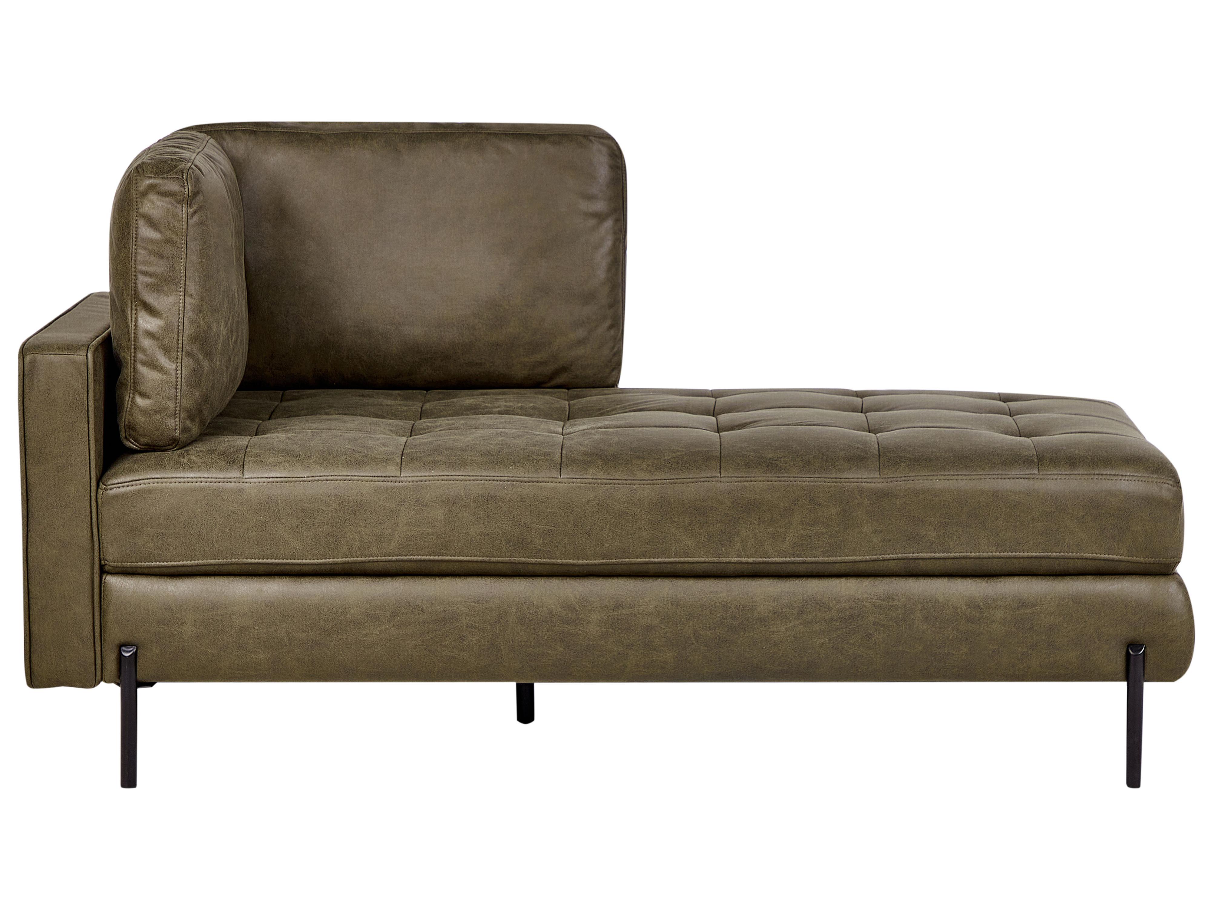 Linkszijdige chaise longue REBAIS Kunstleer Groen