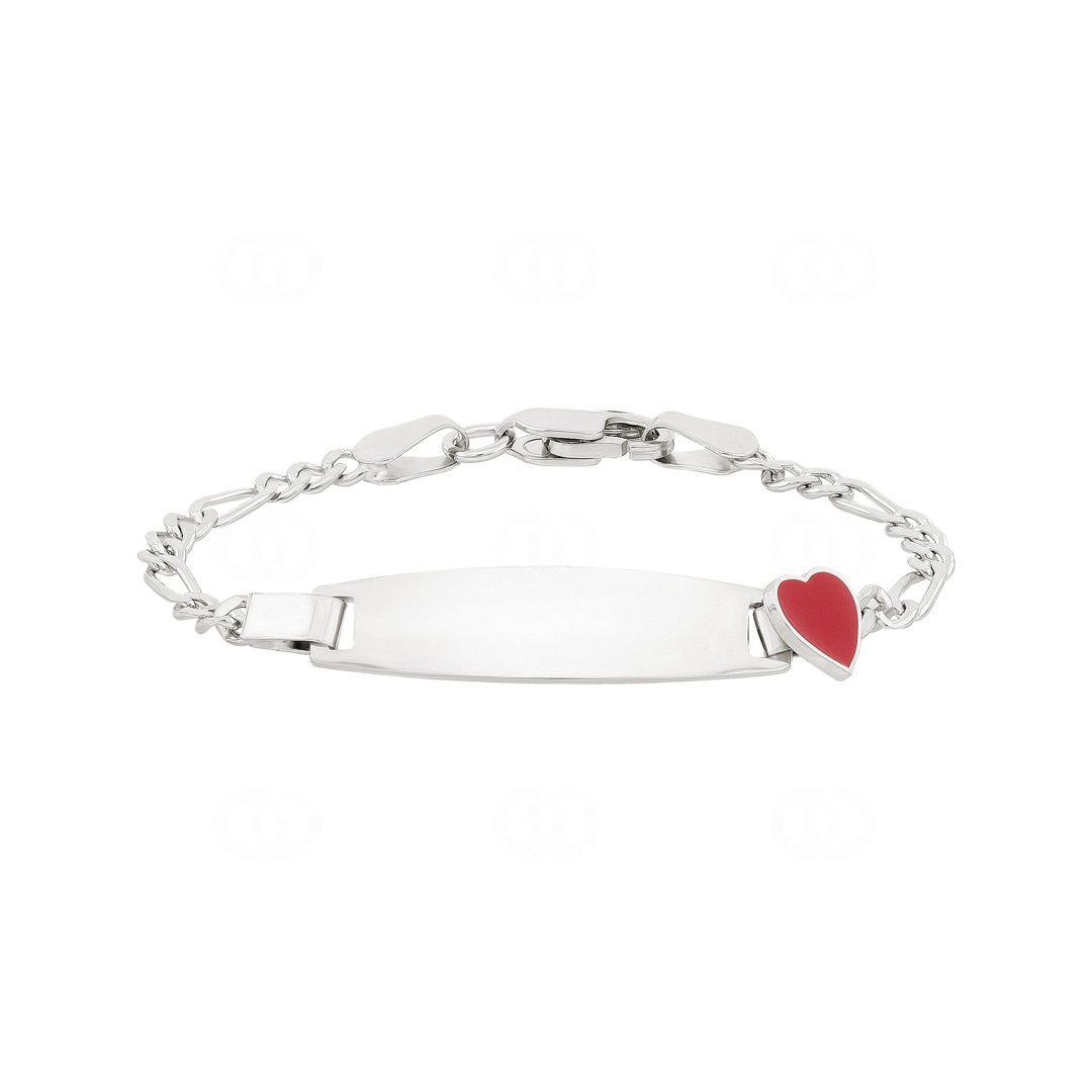 Gravurarmband Figaro 925 Silber mit Herz
