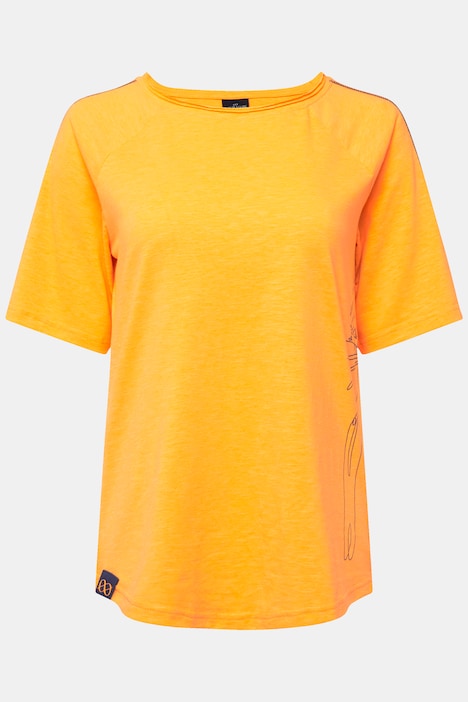 T-Shirt, seitlicher Robben-Print, Rundhals, Halbarm