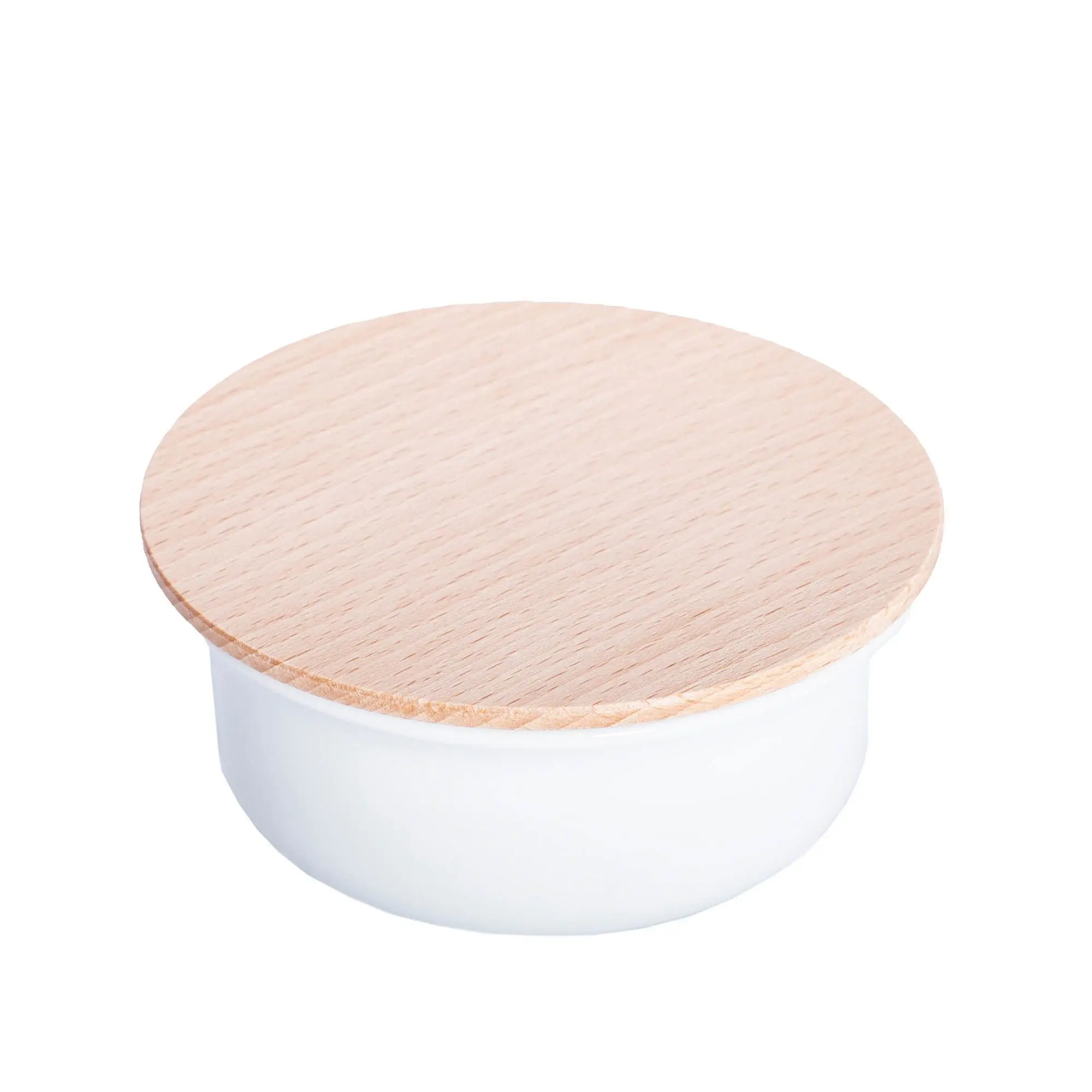 Plisson - Le Soin Bol porcelaine de Limoges avec Savon à Raser et couvercle en hêtre Savon 100g - Rasage / après-rasage