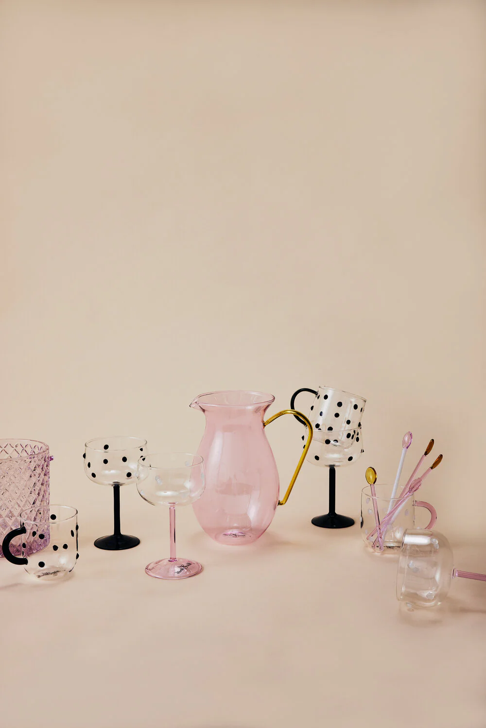 Miss Étoile  Glasskeer, 4 stk. - gul/rosa og rosa/hvid
