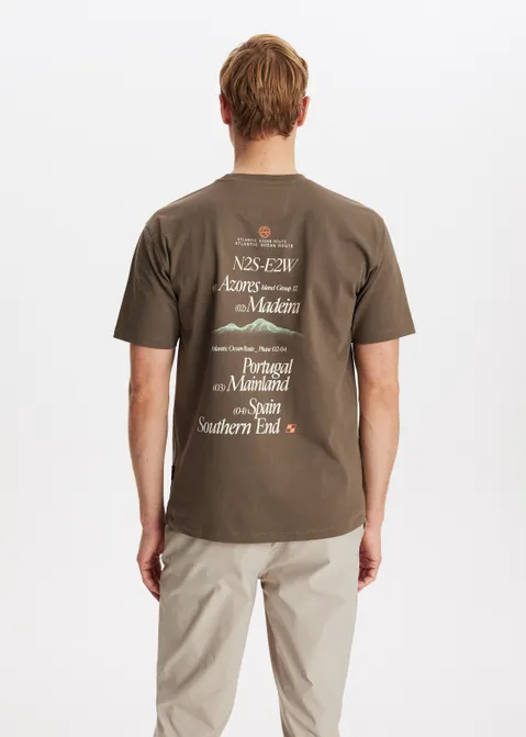 T-shirt met print atlantic khaki (KHAKI)