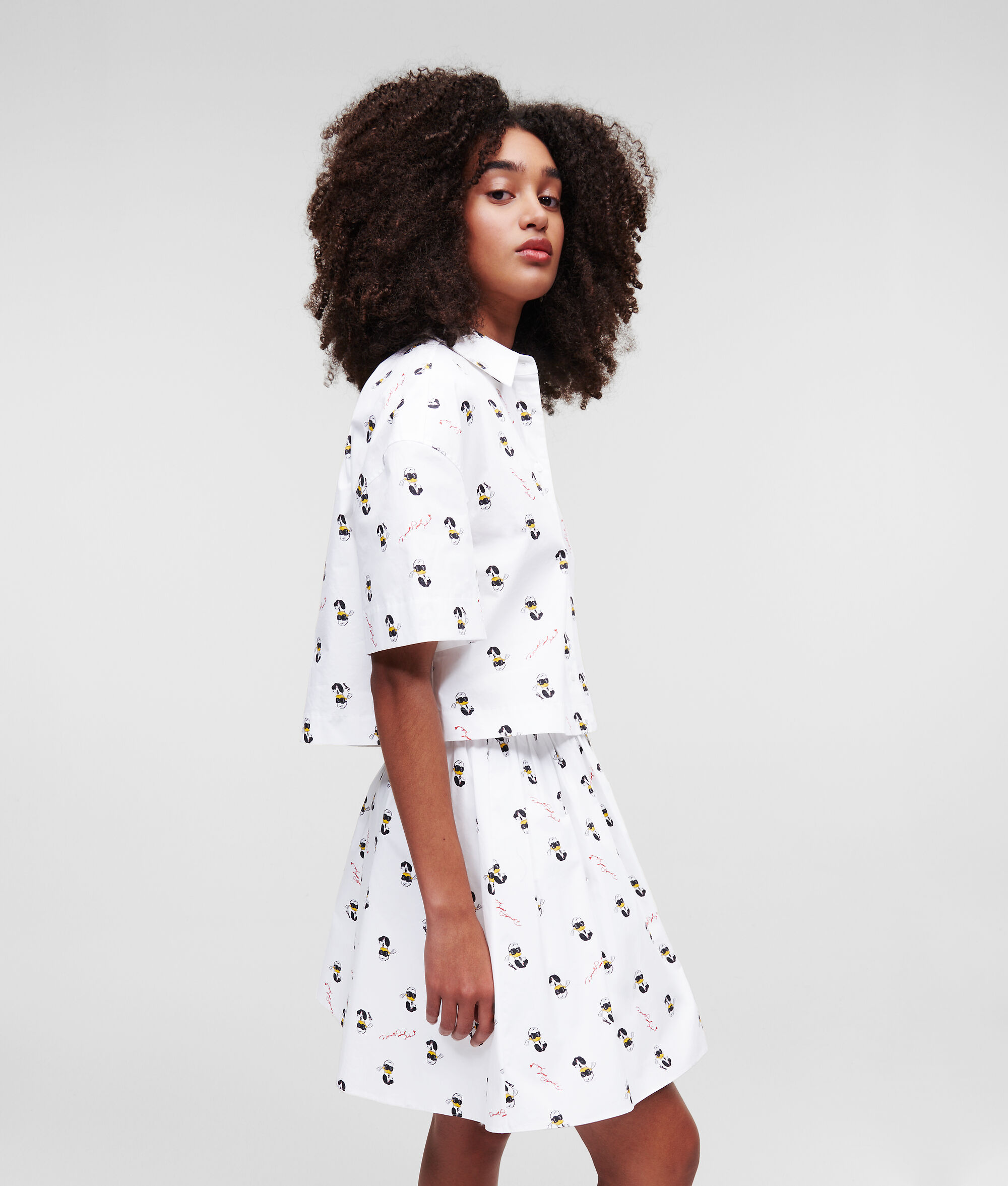 CHEMISE CROPPED EN POPELINE DS x KARL LAGERFELD