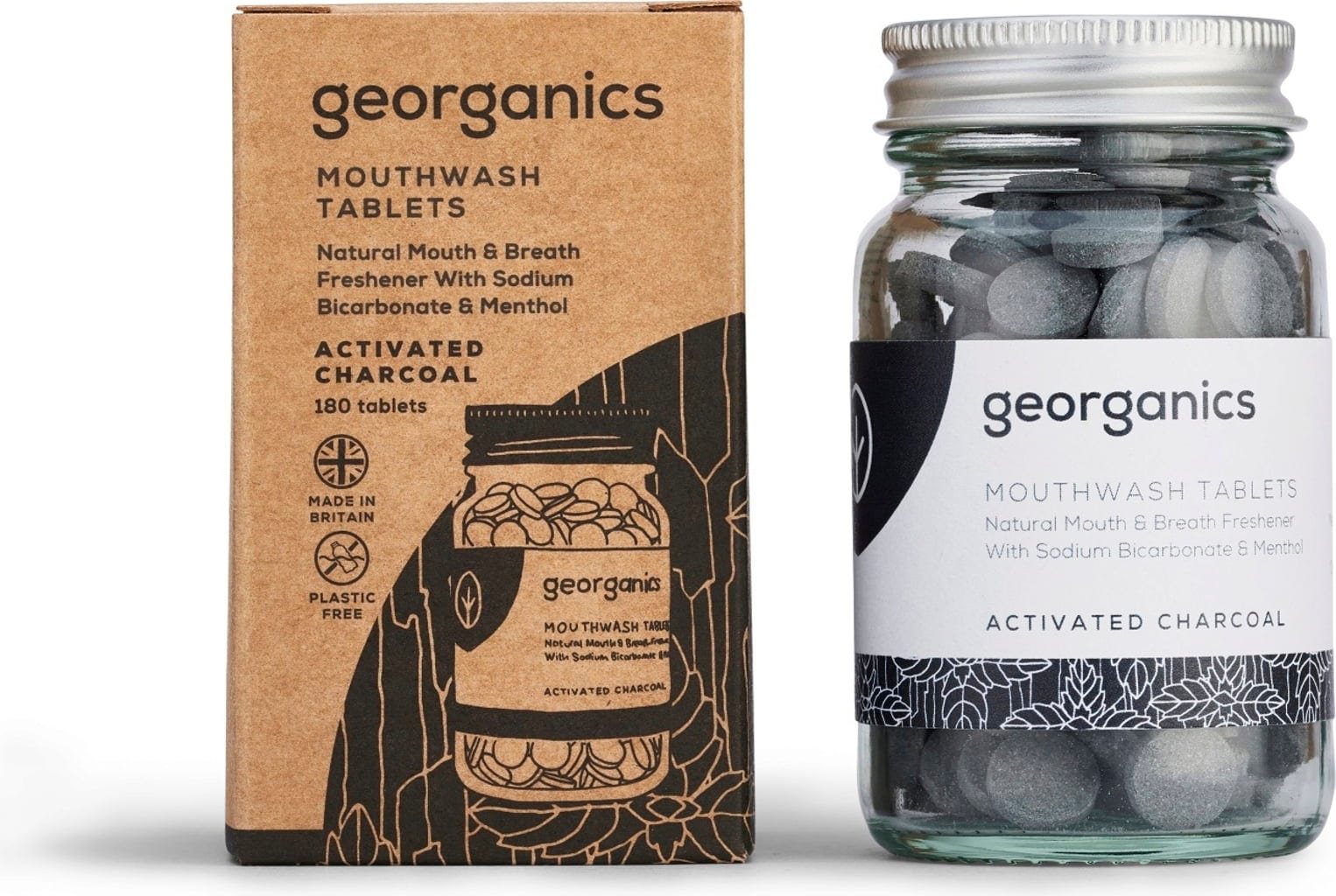 georganics  Mouthwash Tablets, Activated Charcoal (180 Stk)