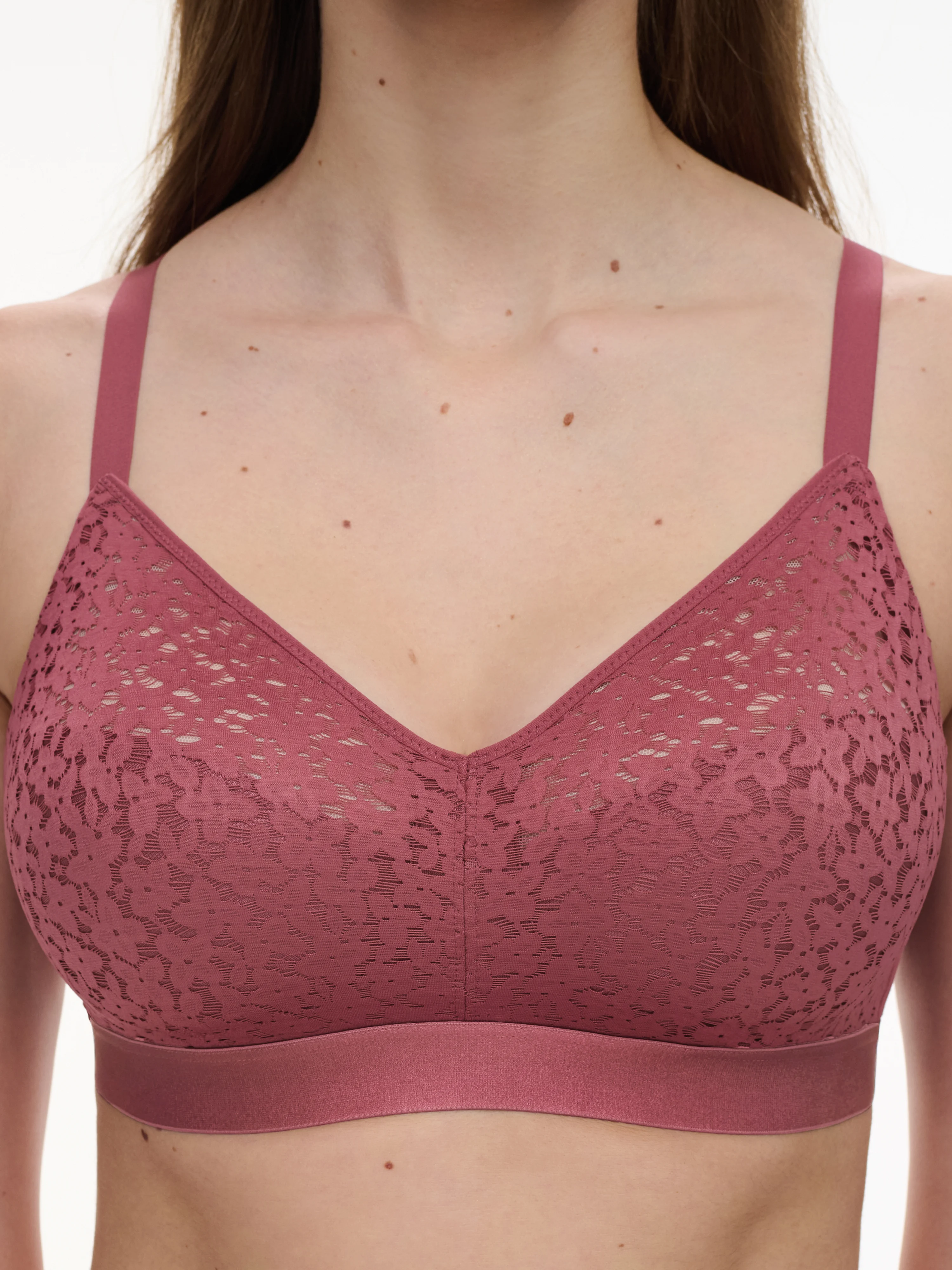 NORAH - Soutien-gorge sans armature maintien coques en dentelle | Rose