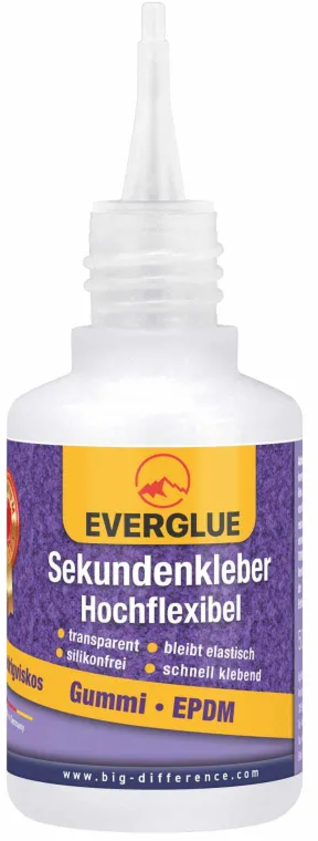 Everglue  Sekundenkleber hochflexibel, mittelflüssig (50 g)    Ultra elastischer Klebstoff für Gummi & EPDM