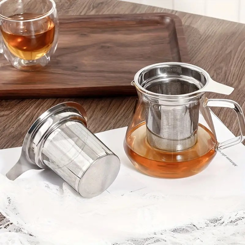 (55x73mm) Edelstahl Teesieb Infuser Teefilter für Losen Tee mit Griff - Silber