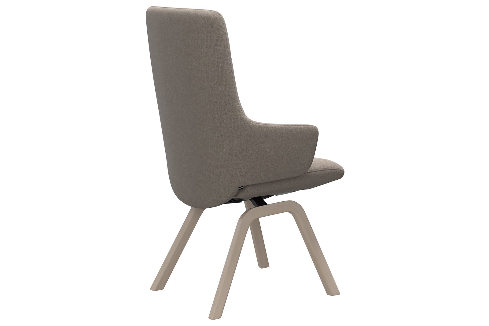Chilli spisestol Tekstil Tulip Light Beige, large sete med whitewash understell