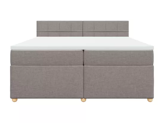 Sommier tapissier avec matelas Taupe 200x200 cm Tissu